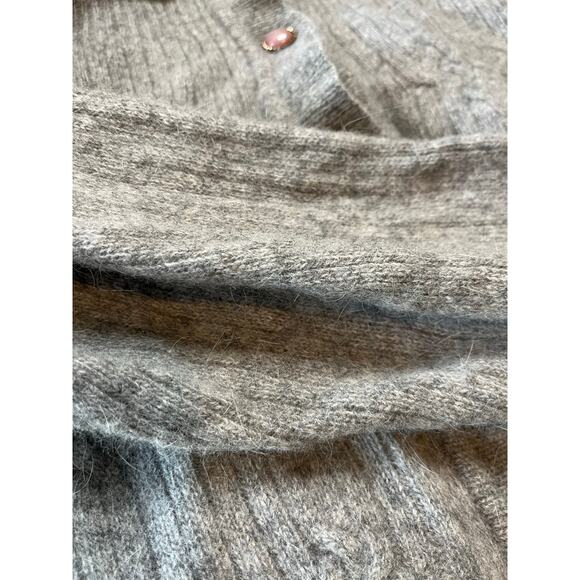 Vintage Wool and Angora Button Up Cable Knit Collared Grandma Chic Sweater - Picture 8 of 8